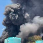 રાજકોટના મેટોડા GIDCમાં ભીષણ આગ: EPP કંપનીના ગોડાઉનમાં રબર વેસ્ટ સળગ્યું, એક કિલોમીટર સુધી ધુમાડાના ગોટેગોટા